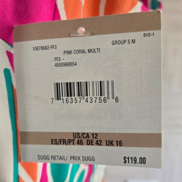 Anne Klein Pink Coral Multi Dress NWT - Picture 2 of 8